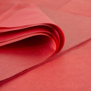 PAPIER DE SOIE ROUGE 75 cm (Lot de 24 feuilles)