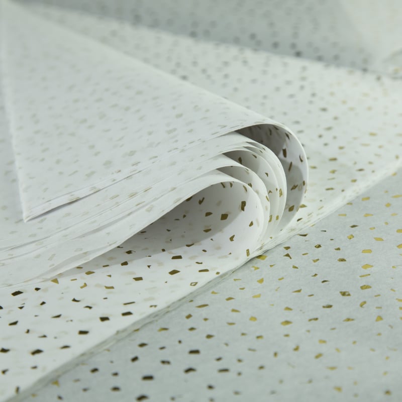 SatinWrap Lot de 5 feuilles de papier de soie de luxe imprimé Noir sur blanc 