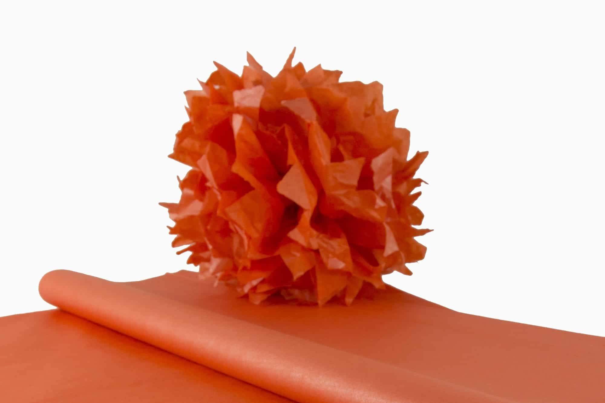 Papier de soie orange en feuilles