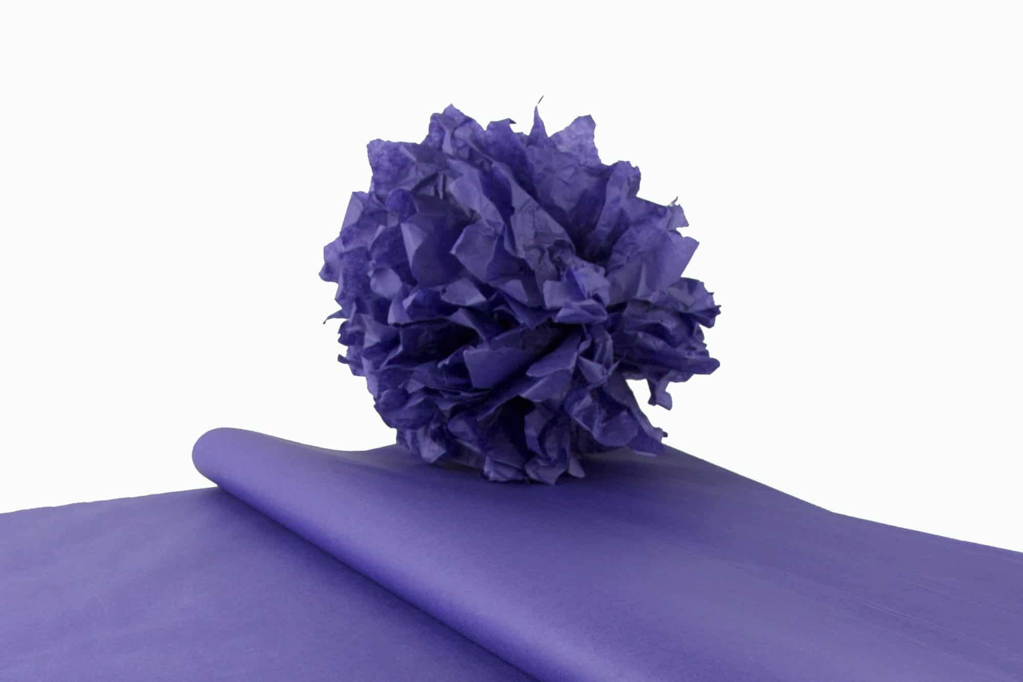 Kit Pompons en Papier de Soie - Qualité Premium - Violet